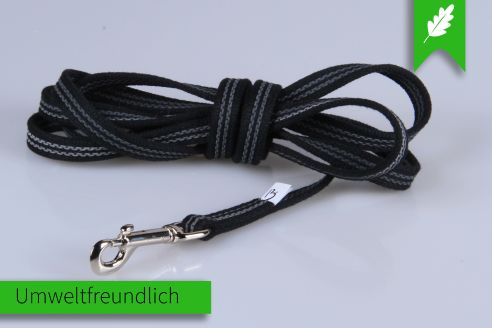 Super-Grip Schleppleine | Hunde-Sportleine aus PES | 16 mm Breite | 4 m Länge | Ohne Handschlaufe | Schwarz