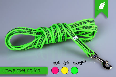 Super-Grip Schleppleine | Hunde-Sportleine aus PES | 20 mm Breite | 4 m Länge | Ohne Handschlaufe | Farbwahl