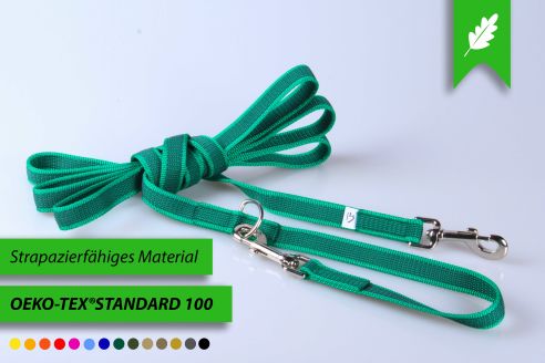 Super-Grip Strong Resistance | 2-fach verstellbare, gummierte Hundeleine aus PP | 20 mm Breite | Für Geschirr und Halsband | ab 1,70 m bis hin zu 6,20 m