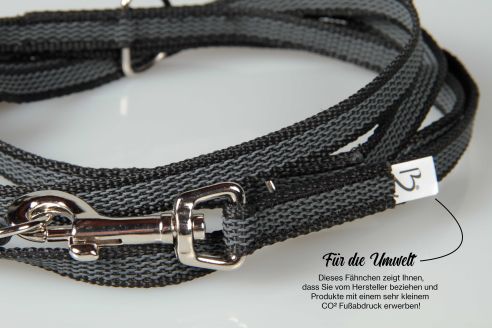 Super-Grip Strong Resistance | 3-fach verstellbare, gummierte Hundeleine aus PP | 12 mm Breite | ab 220 cm Länge | Karabinerwahl | wetterfest