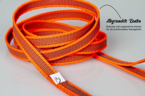 Super-Grip Strong Resistance | gummierte Cityleine aus PP | 15 mm Breite | 100 cm - 350 cm lang | mit Handschlaufe | Karabinerwahl | wetterfest