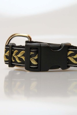 Hundehalsband  -  Goldfäden  -  Antik  -  Zugentlastung  -  25 mm