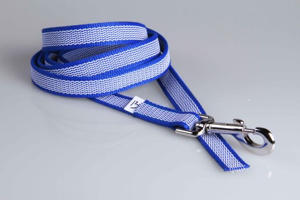 Super-Grip Cotton Soft | weiß, gummierte Hundeleine aus PES | 20 mm x 100 cm - 350 cm lang | ohne Handschlaufe | verschiedene Karabiner