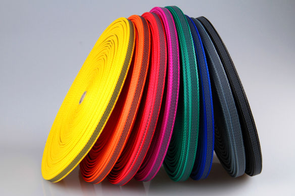 PP Anti-Rutsch | Meterware | 12 mm breit | Farbauswahl | Training | beidseitige schwarze Gummierung | Hundesport und Pferdesport