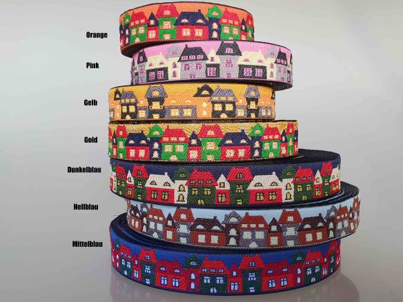 Borte | Weihnachten | 1 Meter | Häuser-Reihe | Farbauswahl | Made in Germany | OEKO-TEX® STANDARD 100