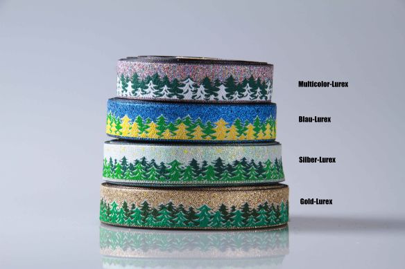 Borte | Weihnachten | 1 Meter | Tannen | GOLD | Farbauswahl | Made in Germany | OEKO-TEX® STANDARD 100