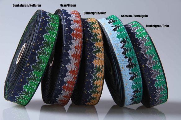 Borte | Weihnachten | 1 Meter | Tannen | Farbauswahl | Made in Germany | OEKO-TEX® STANDARD 100