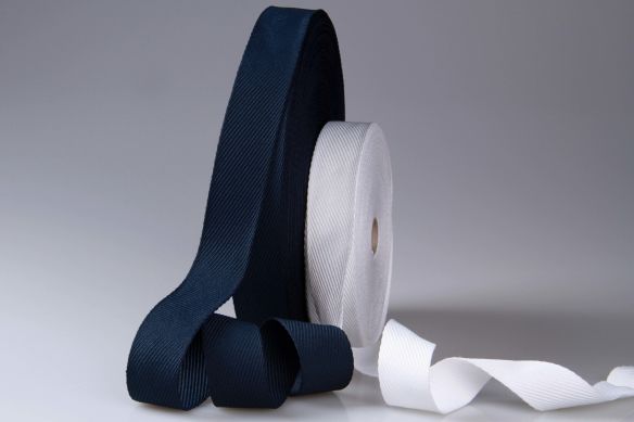 Einfassband | Köperband aus recycelten Materialien | 30 mm Breite | 50 m | weiss | OEKO-TEX® STANDARD 100