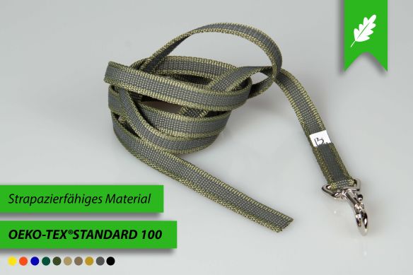 Super-Grip Strong Resistance | gummierte Cityleine aus PP | 15 mm Breite | 100 cm - 350 cm lang | ohne Handschlaufe | Karabinerwahl | wetterfest