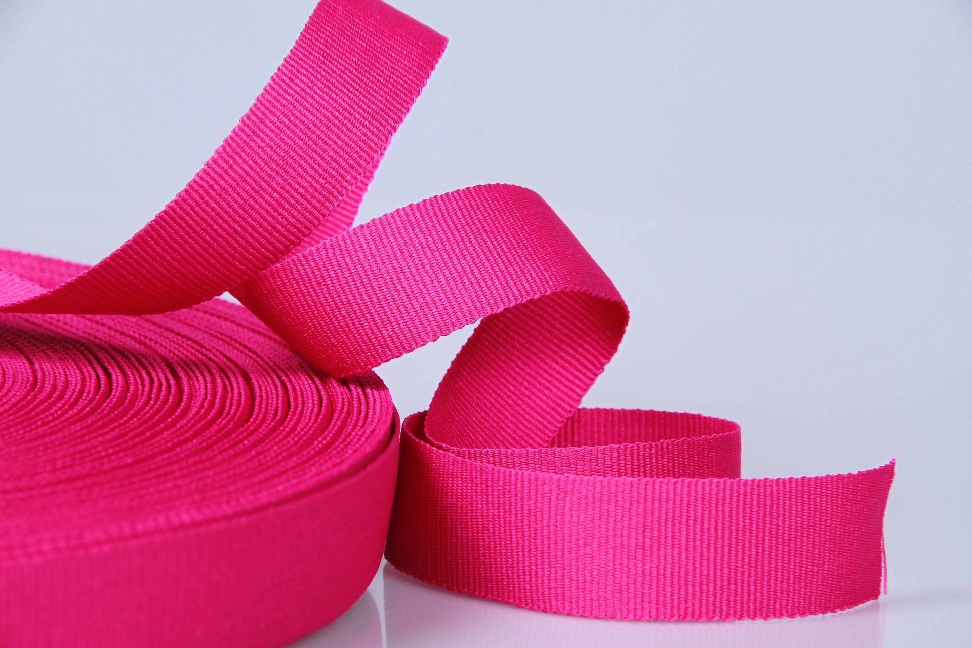 PES-Ripsband  -  20 mm breit  -  50 mtr. Rolle  -  pink  -  soft/weich