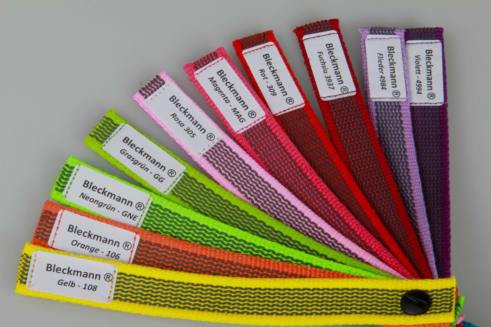 Musterfächer | Farbfächer rutschhemmendes Gurtband | Farben für Anti-Rutsch | Gummi Schwarz | Hochwertig | OEKO-TEX® STANDARD 100