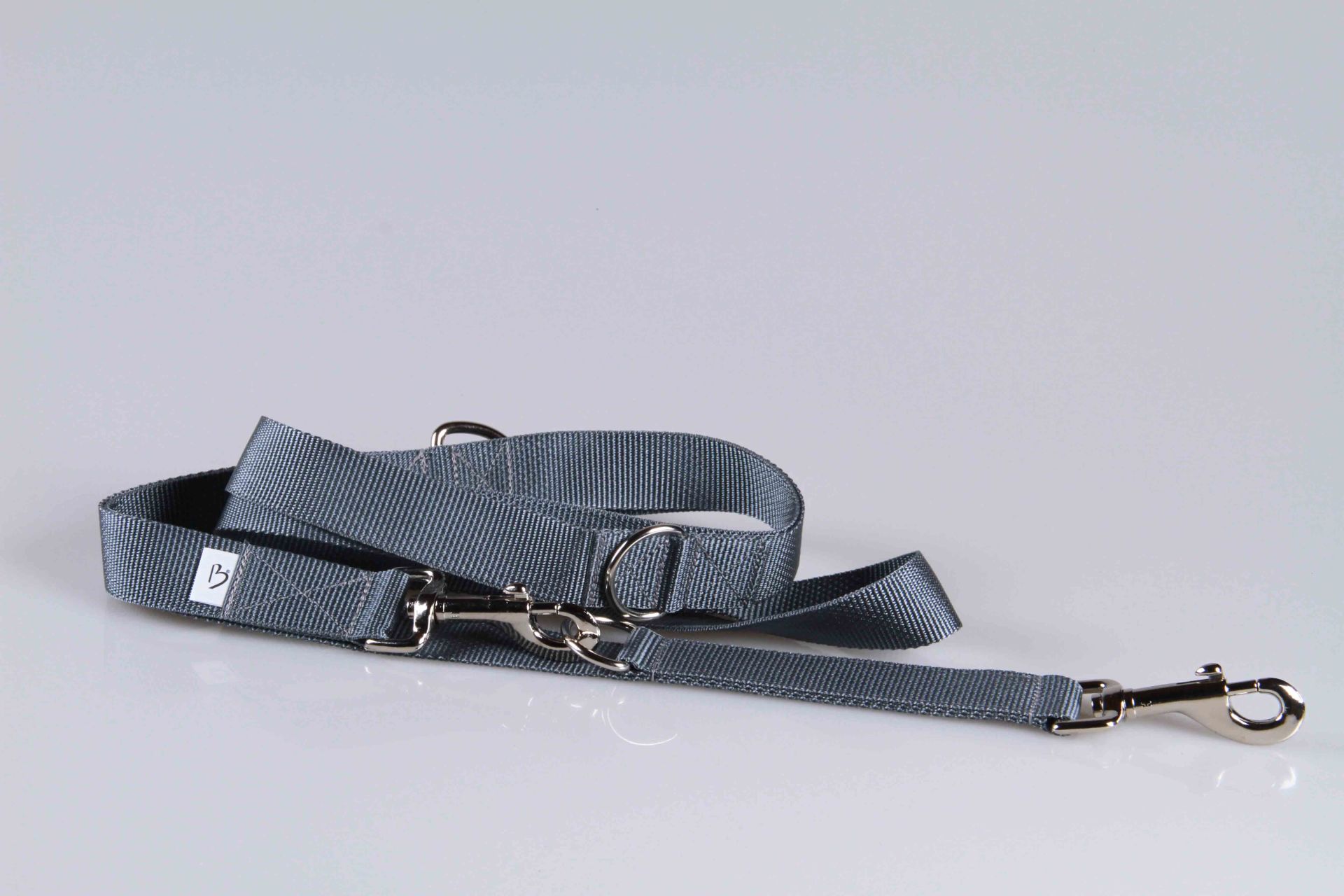 Hundeleine  -  Universal  -  Längenverstellbar  -  220 cm lang  -  30 mm breit  -  Grau