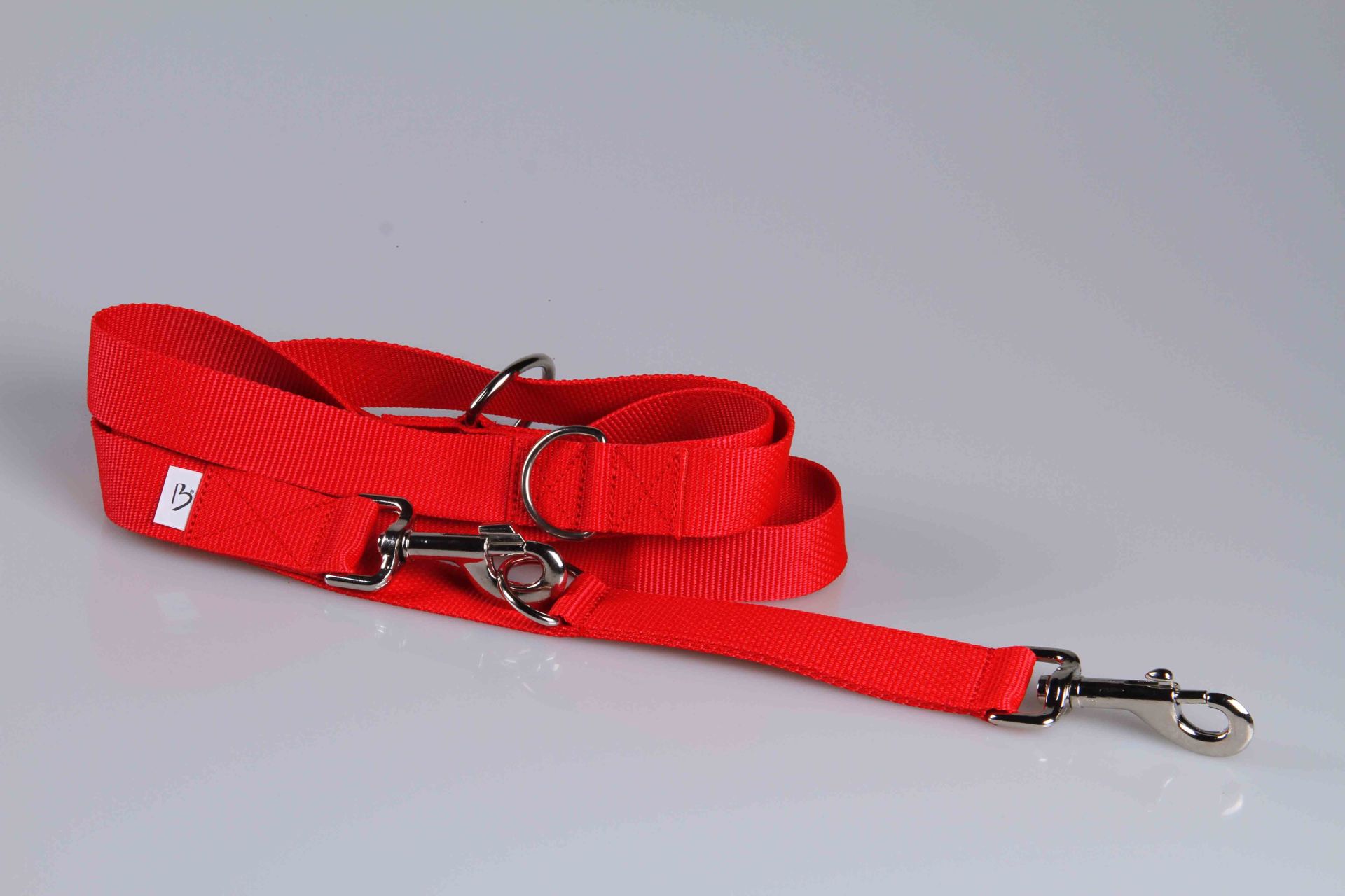 Leichte Hundeleine | Universal | Längenverstellbar | 220 cm lang | 30 mm breit | Rot