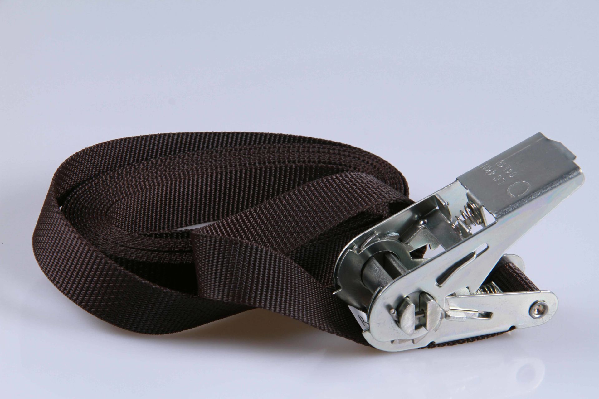 PP-Ratschengurte  -  2-er SET  -  Transportsicherung  -  25 mm breit x 3 m lang  -  Braun  -  Silberfarbene oder schwarze Ratsche
