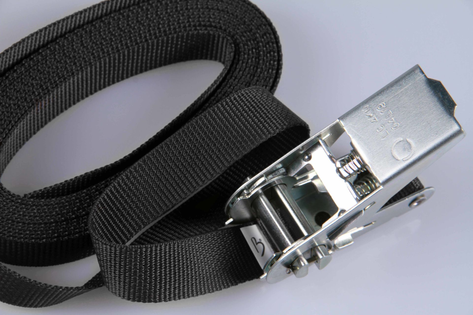 PP-Ratschengurte  -  2-er SET  -  Transportsicherung  -  25 mm breit x 3 m lang  -  Schwarz  -  Silberfarbene oder schwarze Ratsche