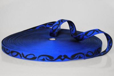 PA-Motivband Keltic | Blau/Schwarz | 50 m Rollenware | Softes Nylon Gurtband mit beidseitigem Keltik-Design | 25 mm | 1,8 mm Stärke