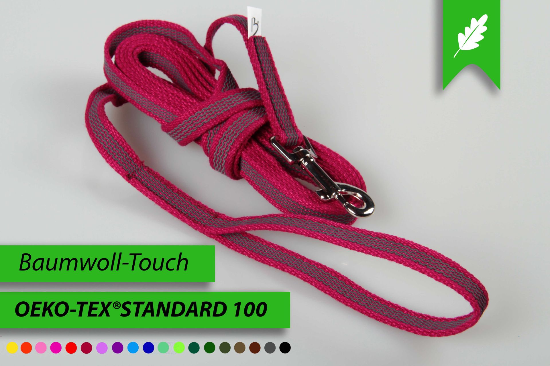 Super-Grip Cotton Soft | gummierte Hundeleine aus PES | 12 mm x 100 cm - 350 cm lang | mit Handschlaufe | verschiedene Karabiner Super-Grip Cotton Soft | gummierte Hundeleine aus PES | 12 mm x 100 cm - 350 cm lang | mit Handschlaufe | verschiedene Karabiner