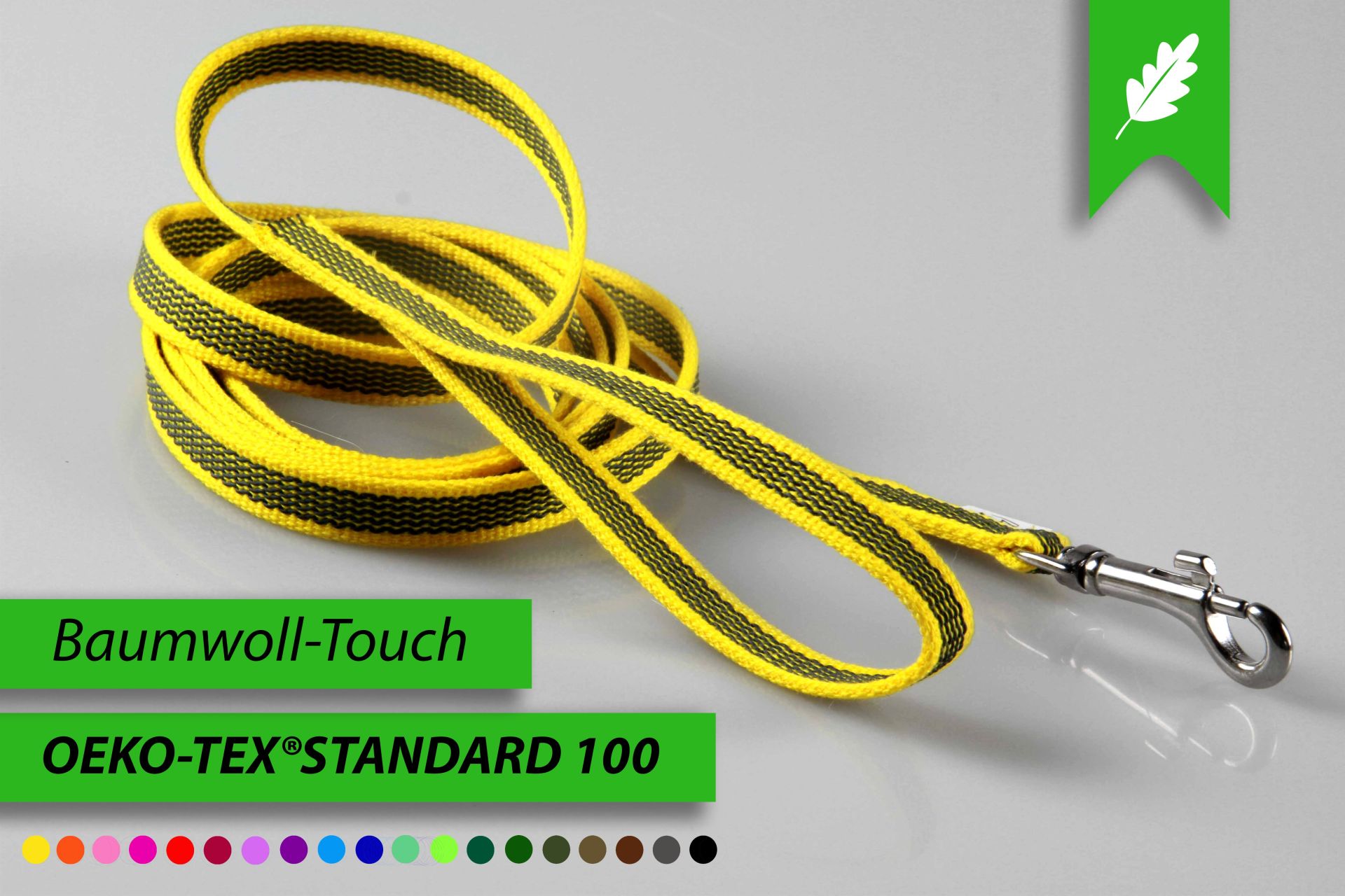 Super-Grip Cotton Soft | gummierte Hundeleine aus PES | 15 mm x 100 cm - 350 cm lang | mit Handschlaufe | verschiedene Karabiner Super-Grip Cotton Soft | gummierte Hundeleine aus PES | 15 mm x 100 cm - 350 cm lang | mit Handschlaufe | verschiedene Karabiner