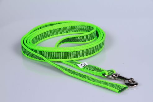 Super-Grip | gummierte Hundeleine aus PES | Schleppleine | 15 mm x 500 cm lang | ohne Handschlaufe | kleiner Karabiner