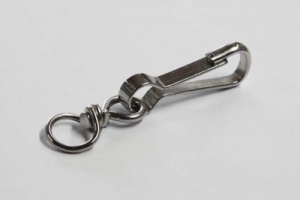 Metall Simplexhaken | 50 x 5 mm | vernickelt | runder Wirbel | Durchlass 13 mm