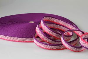 PES Anti-Rutsch | Meterware | 20 mm breit | Bunt / Farbverlauf / Gestreift | Baumwoll-touch | beidseitige weiße Gummierung | Hundesport und Pferdesport