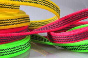 PES Anti-Rutsch | Meterware | 20 mm breit | kräftig, griffig und soft | Farbauswahl | Baumwoll-touch | beidseitige schwarze Gummierung | Hundesport und Pferdesport