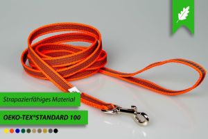 Super-Grip Strong Resistance | gummierte Cityleine aus PP | 15 mm Breite | 100 cm - 350 cm lang | mit Handschlaufe | Karabinerwahl | wetterfest
