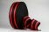 Dicke Gurtware aus PP | 85 mm Breite | 25 m Rollenware | Hochfest und SEHR Robust | Schwarz mit roten Streifen