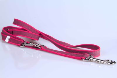 Super-Grip | magenta-pink | gummierte Führleine | 2 cm x 220 cm lang | Längenverstellbar
