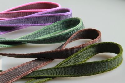 Anti-Rutsch | Meterware | 20 mm breit | NEUE FARBEN | Farbauswahl | Baumwoll-touch | beidseitige schwarze Gummierung | Hundesport und Pferdesport