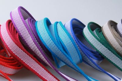 PES Anti-Rutsch | Meterware | 20 mm breit | Farbauswahl | Baumwoll-touch | beidseitige weiße Gummierung | Hundesport und Pferdesport