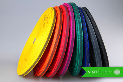 PP Anti-Rutsch | 25 mtr. Rolle | 12 mm breit | Farbauswahl | Training | beidseitige schwarze Gummierung | Hundesport und Pferdesport