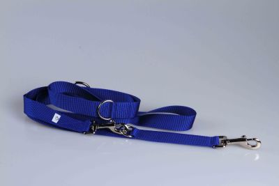 Leichte Hundeleine | Universal | Längenverstellbar | 220 cm lang | 30 mm breit | Koenigsblau
