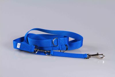 Hundeleine  -  Universal  -  Längenverstellbar  -  220 cm lang  -  30 mm breit  -  Mittelblau