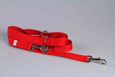 Hundeleine | Universal | Längenverstellbar | 220 cm lang | 30 mm breit | Rot