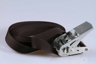 PP-Ratschengurte  -  2-er SET  -  Transportsicherung  -  25 mm breit x 3 m lang  -  Braun  -  Silberfarbene oder schwarze Ratsche