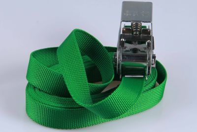 PP-Ratschengurte  -  2-er SET  -  Transportsicherung  -  25 mm breit x 3 m lang  -  Gruen  -  Silberfarbene oder schwarze Ratsche