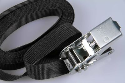 PP-Ratschengurte  -  2-er SET  -  Transportsicherung  -  25 mm breit x 3 m lang  -  Schwarz  -  Silberfarbene oder schwarze Ratsche
