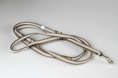 Super-Grip Cotton Soft | 3-fach verstellbare, weiß gummierte Hundeleine | 15 mm Breite | ab 220 cm Länge