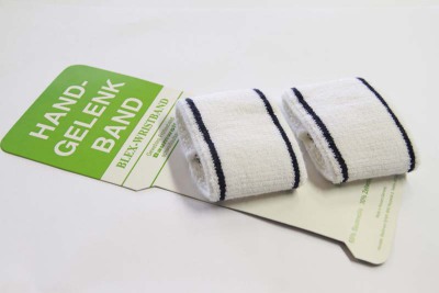 2 Schweissbänder fürs Handgelenk | Elastisches Baumwoll - Frotteeband | 55 mm | marine