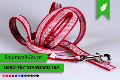 Super-Grip Cotton Soft | weiß gummierte Hundeleine aus PES | Schleppleine | 20 mm x 4 m - 15 m lang | ohne Handschlaufe | verschiedene Karabiner Super-Grip Cotton Soft | weiß gummierte Hundeleine aus PES | Schleppleine | 20 mm x 4 m - 15 m lang | ohne Handschlaufe | verschiedene Karabiner