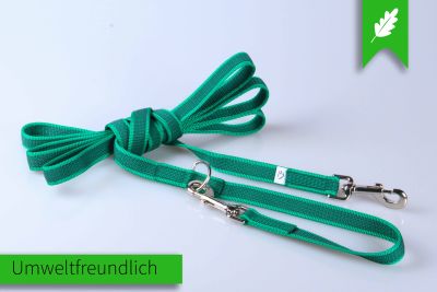 Super-Grip | gummierte Hundeleine aus PP | 2- fach Längenverstellbar von 3,20 m -6,20 m | 20 mm Breite | Robuste Schlecht-Wetter-Leine