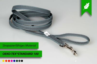 Super-Grip Strong Resistance | gummierte Cityleine aus PP | 12 mm Breite | 100 cm - 350 cm lang | mit Handschlaufe | Karabinerwahl | wetterfest