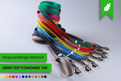 Super-Grip Strong Resistance | gummierte Schleppleine aus PP | 20 mm Breite | 4 m - 15 m lang | mit Handschlaufe | Karabinerwahl | wetterfest