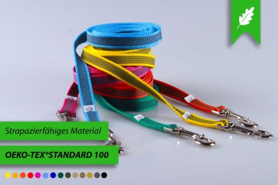 Super-Grip Strong Resistance | gummierte Cityleine aus PP | 20 mm Breite | 100 cm - 350 cm lang | ohne Handschlaufe | Karabinerwahl | wetterfest