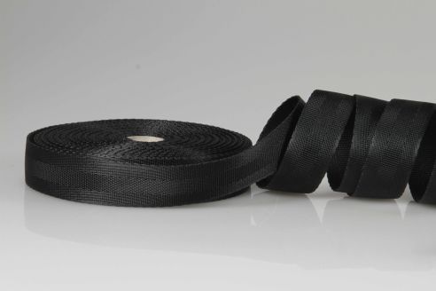 50 m Sicherheitsgurtband direkt vom Hersteller - 20 mm Breite - schwarz