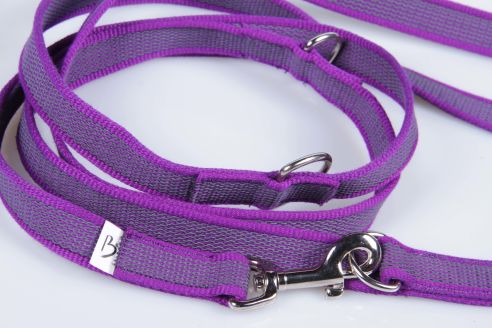 Super-Grip Cotton Soft | 3-fach verstellbare, gummierte Hundeleine aus PES | 20 mm Breite | ab 220 cm Länge